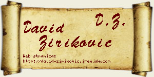 David Ziriković vizit kartica